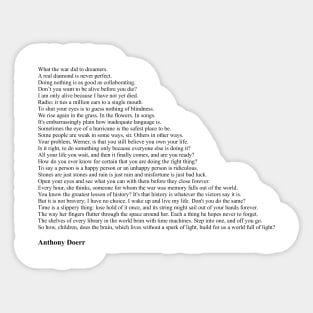 Anthony Doerr Quotes Sticker